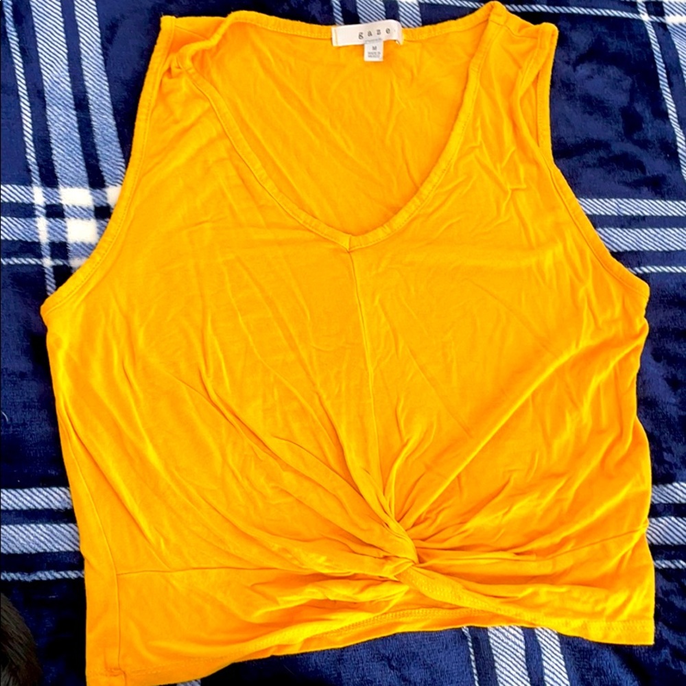 Gaze goldenrod crop top tank, size medium.